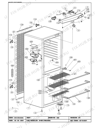 Взрыв-схема холодильника Beko BEKO CRF 4810 S A (6062483982) - CABINET ASSY.(B-4810)